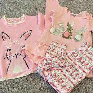 Pink Bunny Sweater and Outfit Set